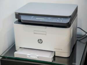 white and gray hp all in one printer