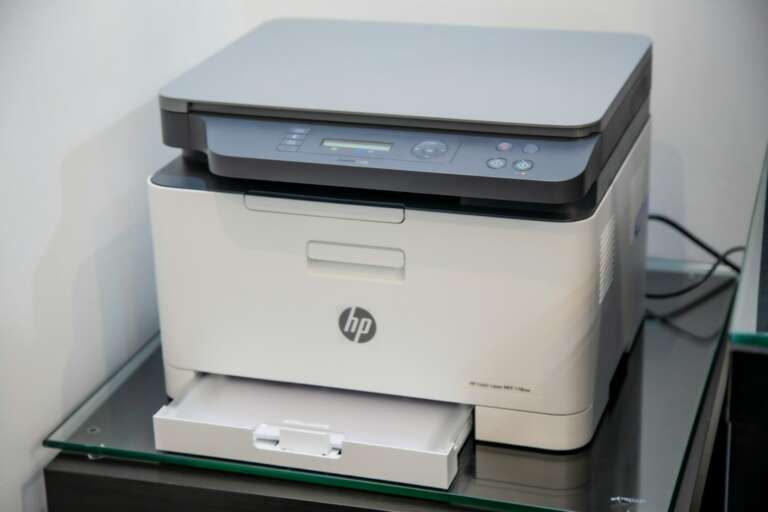 white and gray hp all in one printer